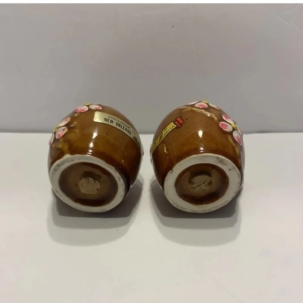 VINTAGE Cherry Blossom Salt & Pepper Shaker Floral Rare Japan